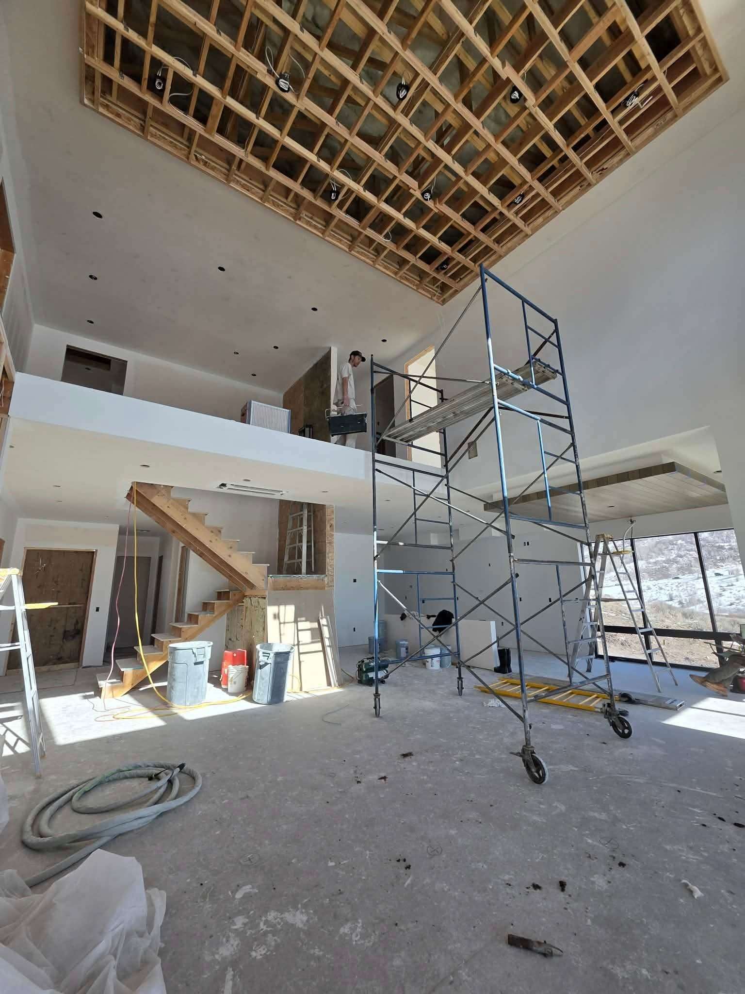 High-ceiling new construction interior